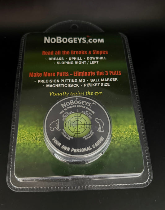 NoBogeys Precision Green Reader - Aluminum Golf Ball Marker with Magnetic Back - Pocket Size, Accurate Putting Aid for Golf