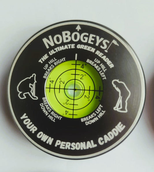 NoBogeys Precision Green Reader - Aluminum Golf Ball Marker with Magnetic Back - Pocket Size, Accurate Putting Aid for Golf